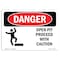 Signmission Safety Sign, OSHA Danger, 7" Height, Aluminum, Open Pit Proceed With Caution, Landscape OS-DS-A-710-L-1508 - alternate 1